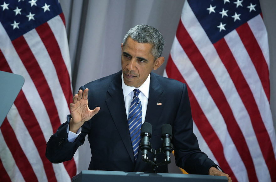 WASHINGTON, DC - AUGUST 05: U.S. President Barack Obama speaks about the Iran nuclear agreement August 5, 2015 at American University in Washington, DC. Obama is pushing for congress to appove the nuclear deal reached with Iran. (Photo by Alex Wong/Getty Images)